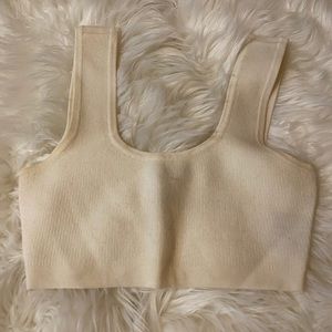Cream micro crop top